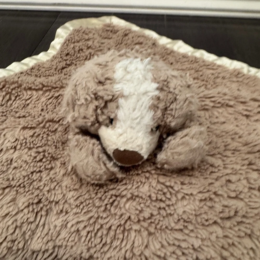 Baby Infant Toddler Brown Plush Dog Security Blanket Lovey - Picture 2 of 4